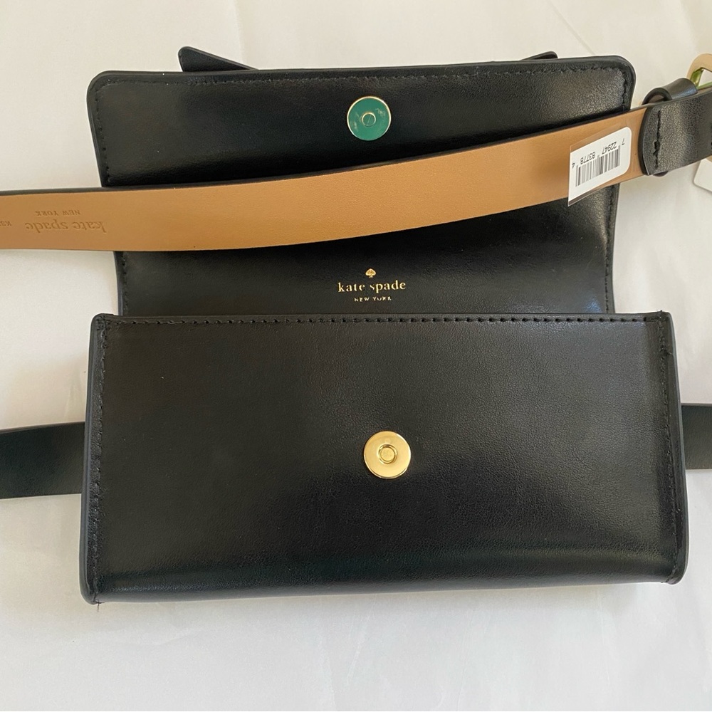 NWT Kate Spade Leather Black Belt Bag with Bow - Picture 8 of 9